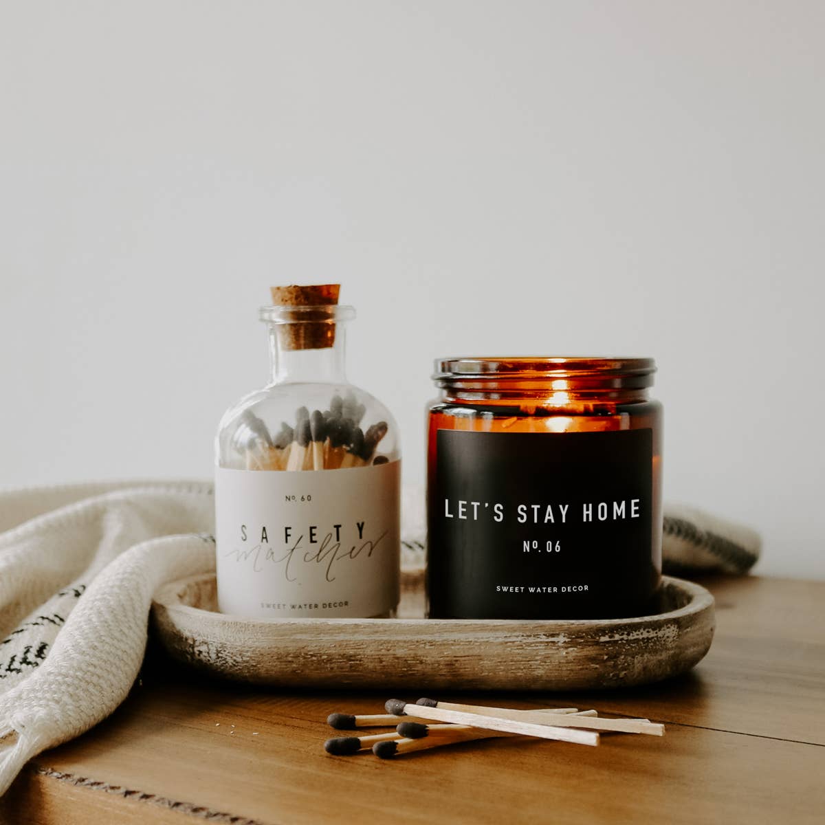 Let's Stay Home Soy Candle | Amber Jar Candle
