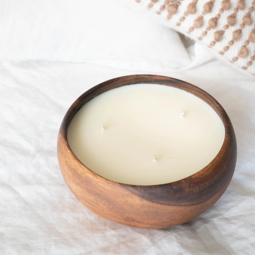 18 Ounce Wooden Bowl Candle - Summer Scent