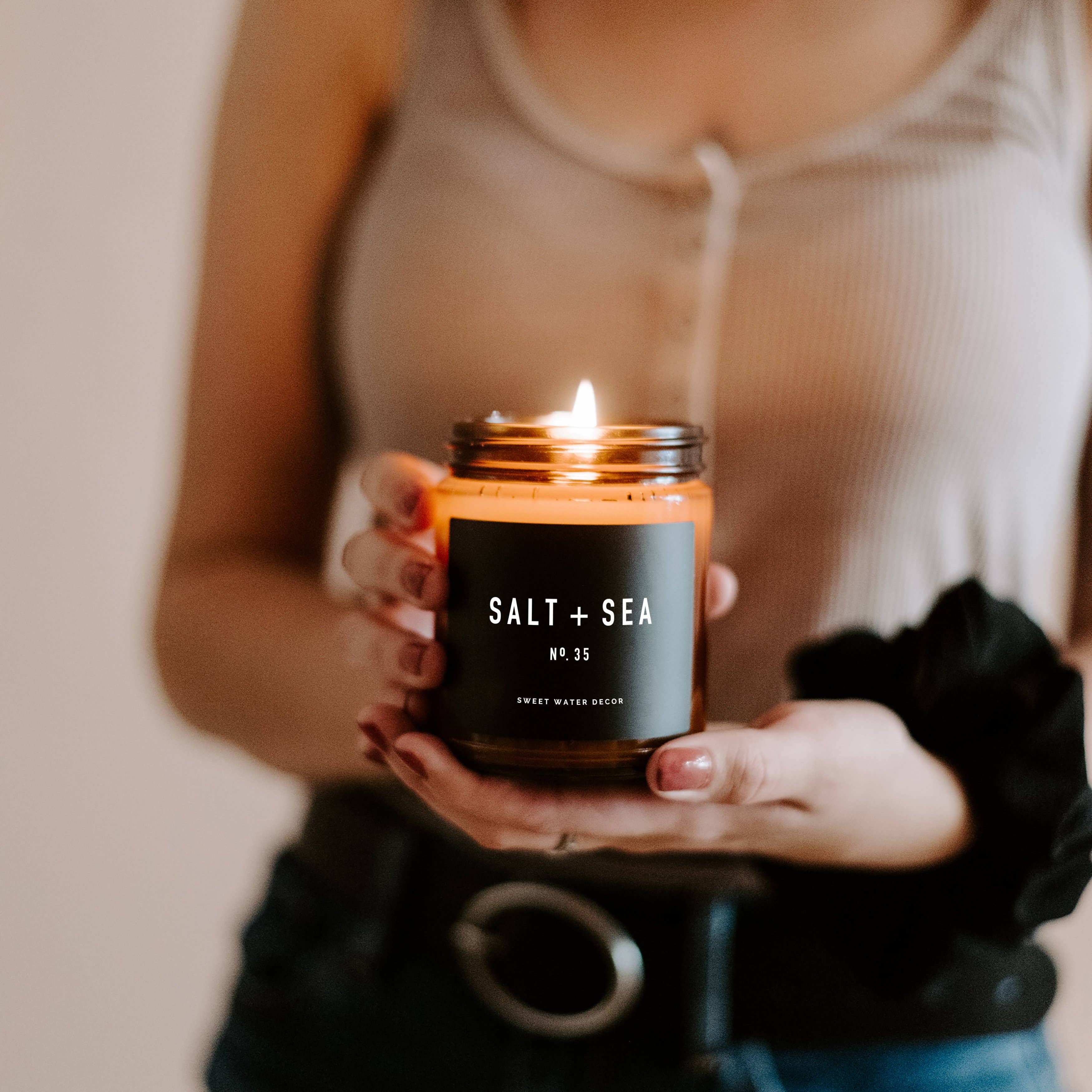 Salt and Sea Soy Candle | Amber Jar Candle