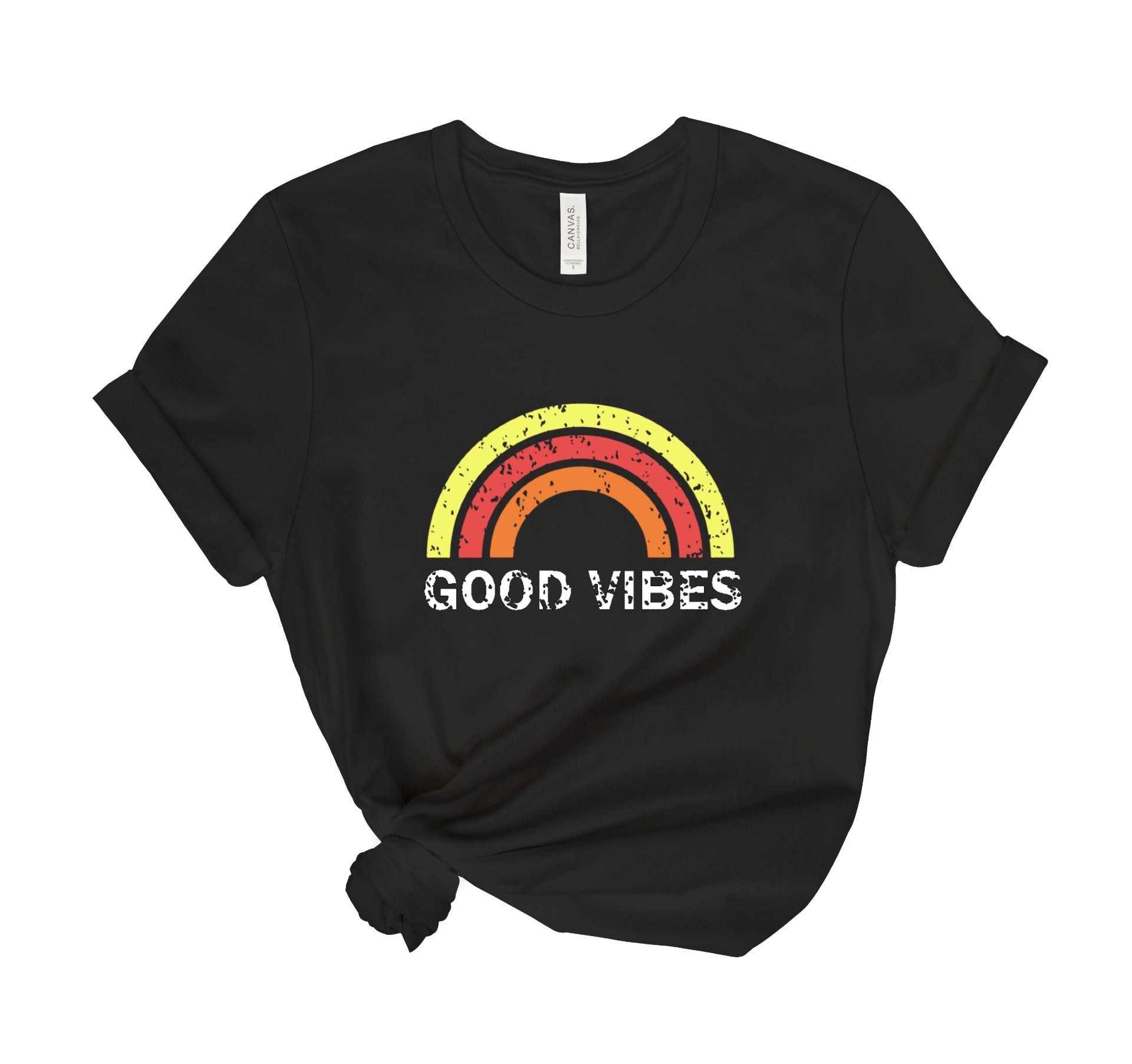 Good Vibes Distressed Tee Shirt
