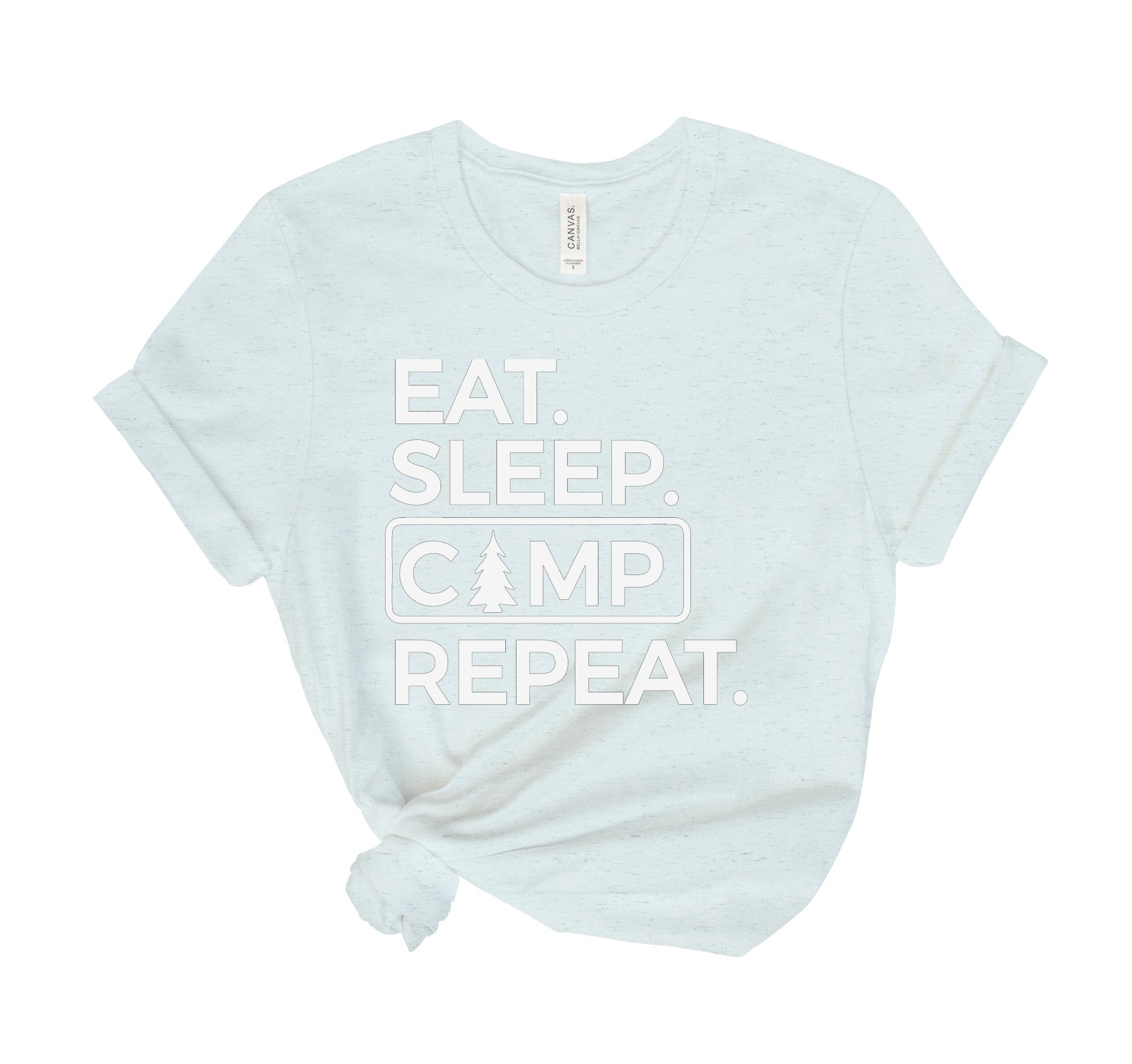 Eat Sleep Camp Repeat Heathered Tee Shirt