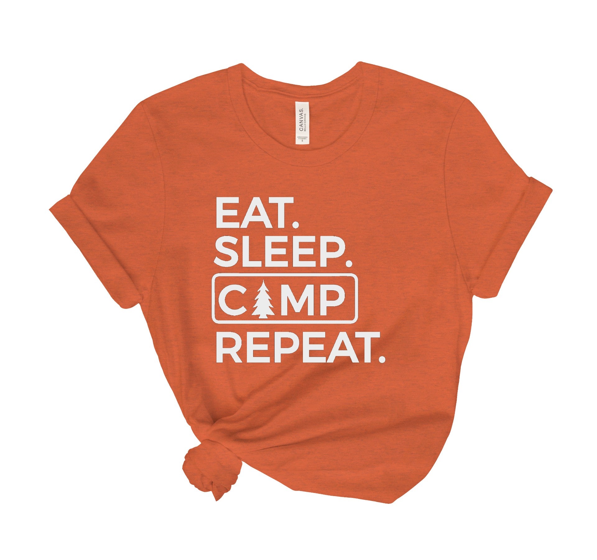 Eat Sleep Camp Repeat Heathered Tee Shirt