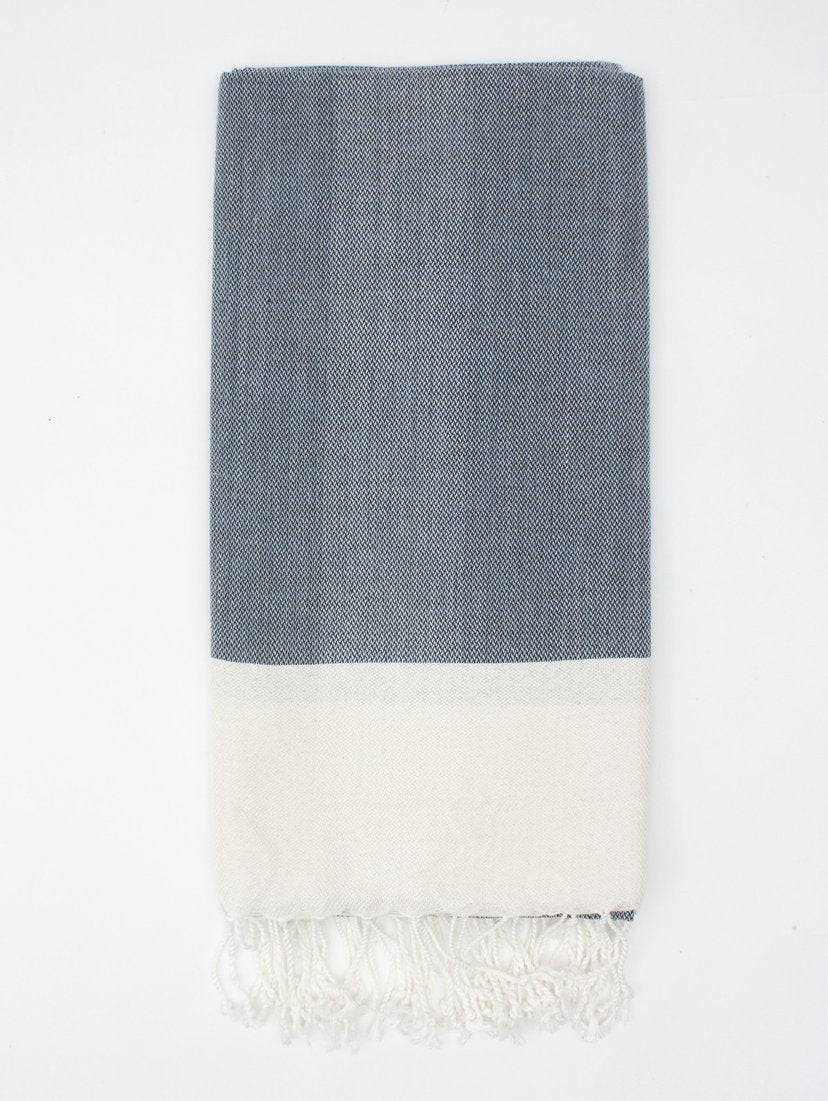 Arizona Hammam Turkish Towel/Throw Blanket, Denim