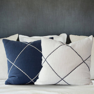 Caro Criss Cross Embroidered Pillow Cover