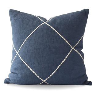 Caro Criss Cross Embroidered Pillow Cover