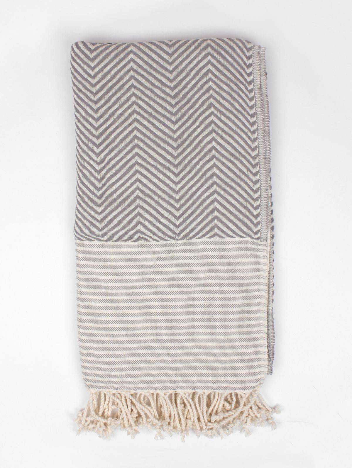 Malibu Hammam Turkish Towel/Throw Blanket, Grey