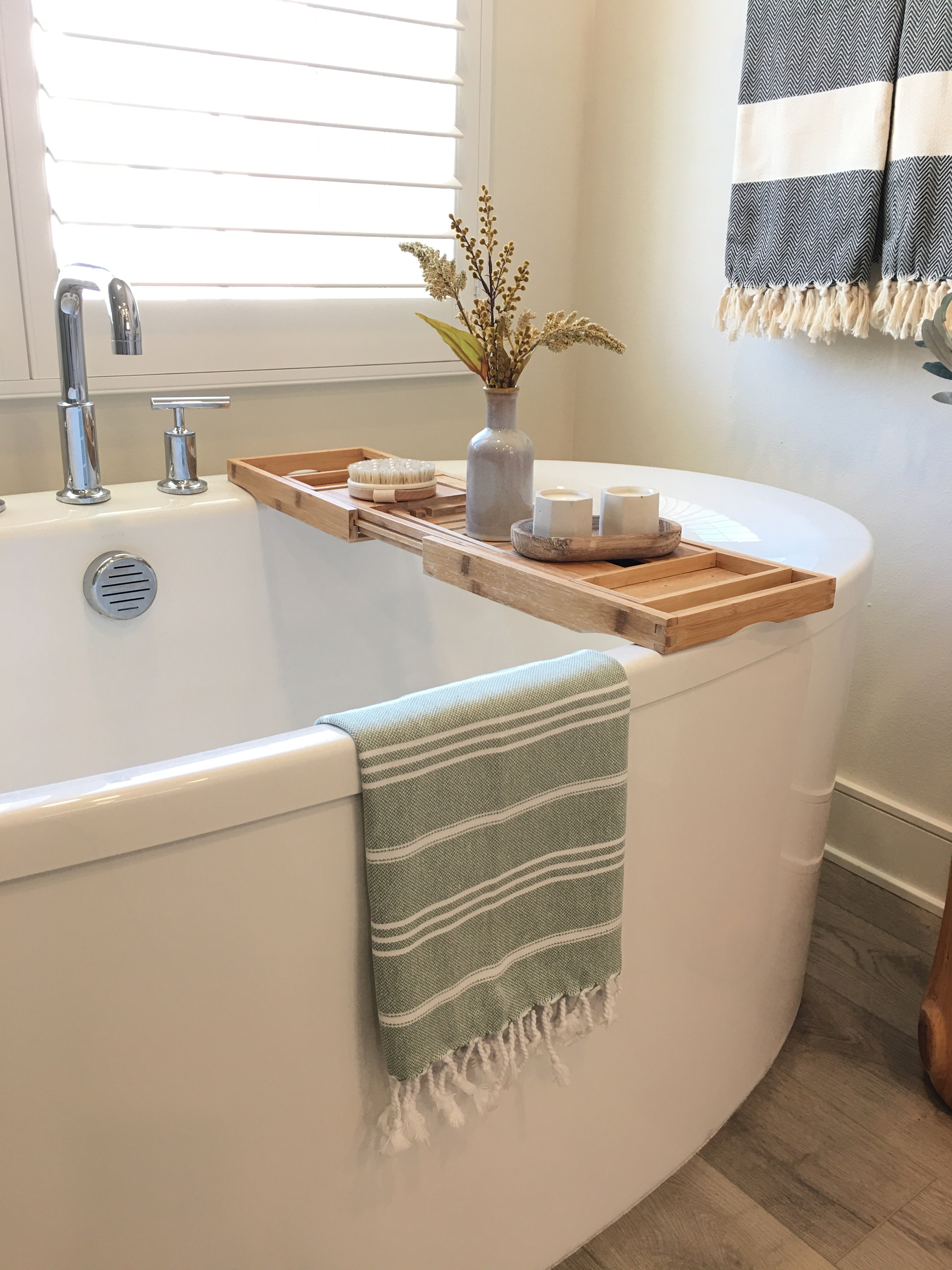 Sage Green/White Turkish Bath/Beach Towel