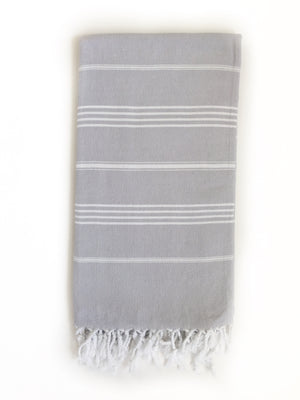 Grey/White Turkish Hand Towel