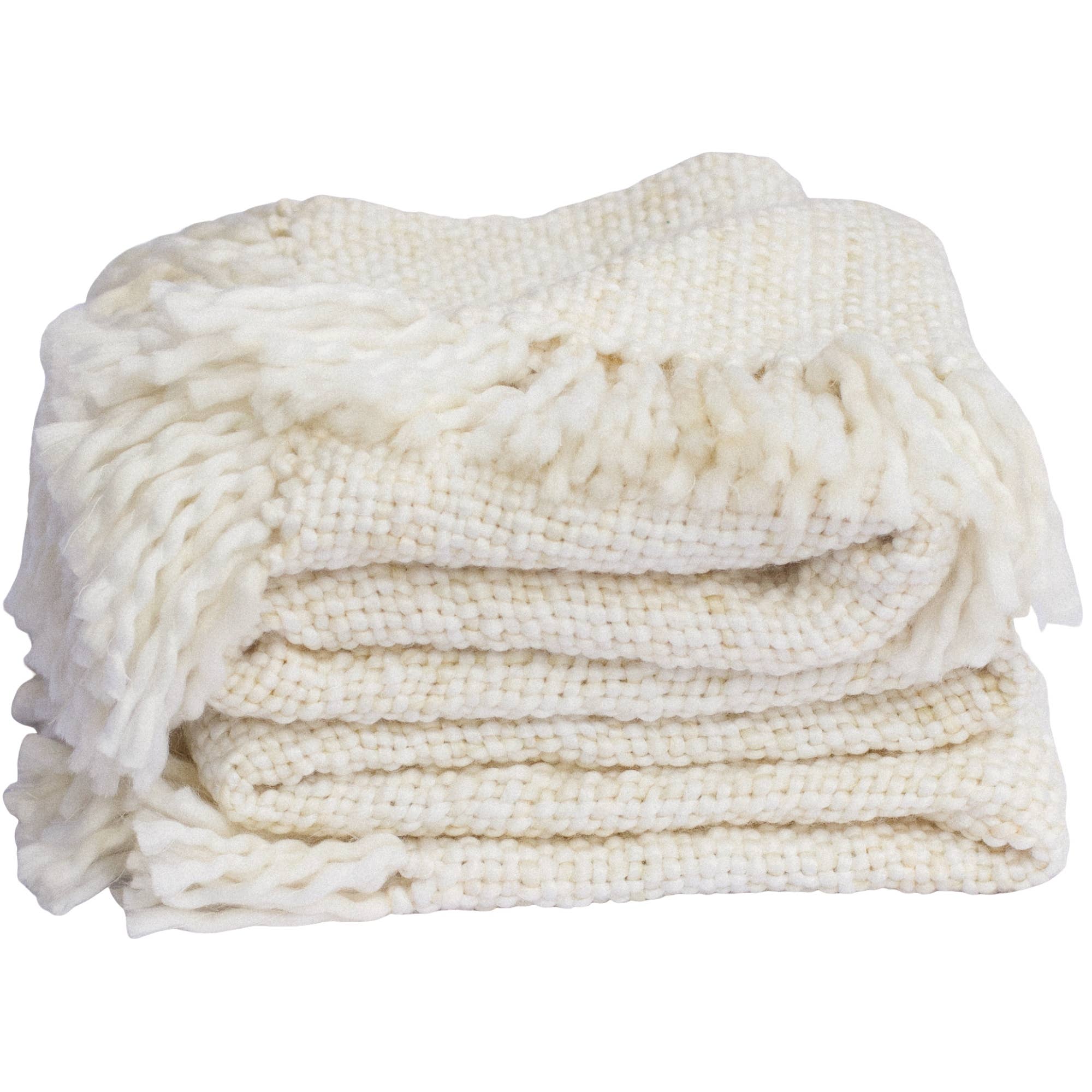 Marled Basketweave Plush Knit Throw Blanket