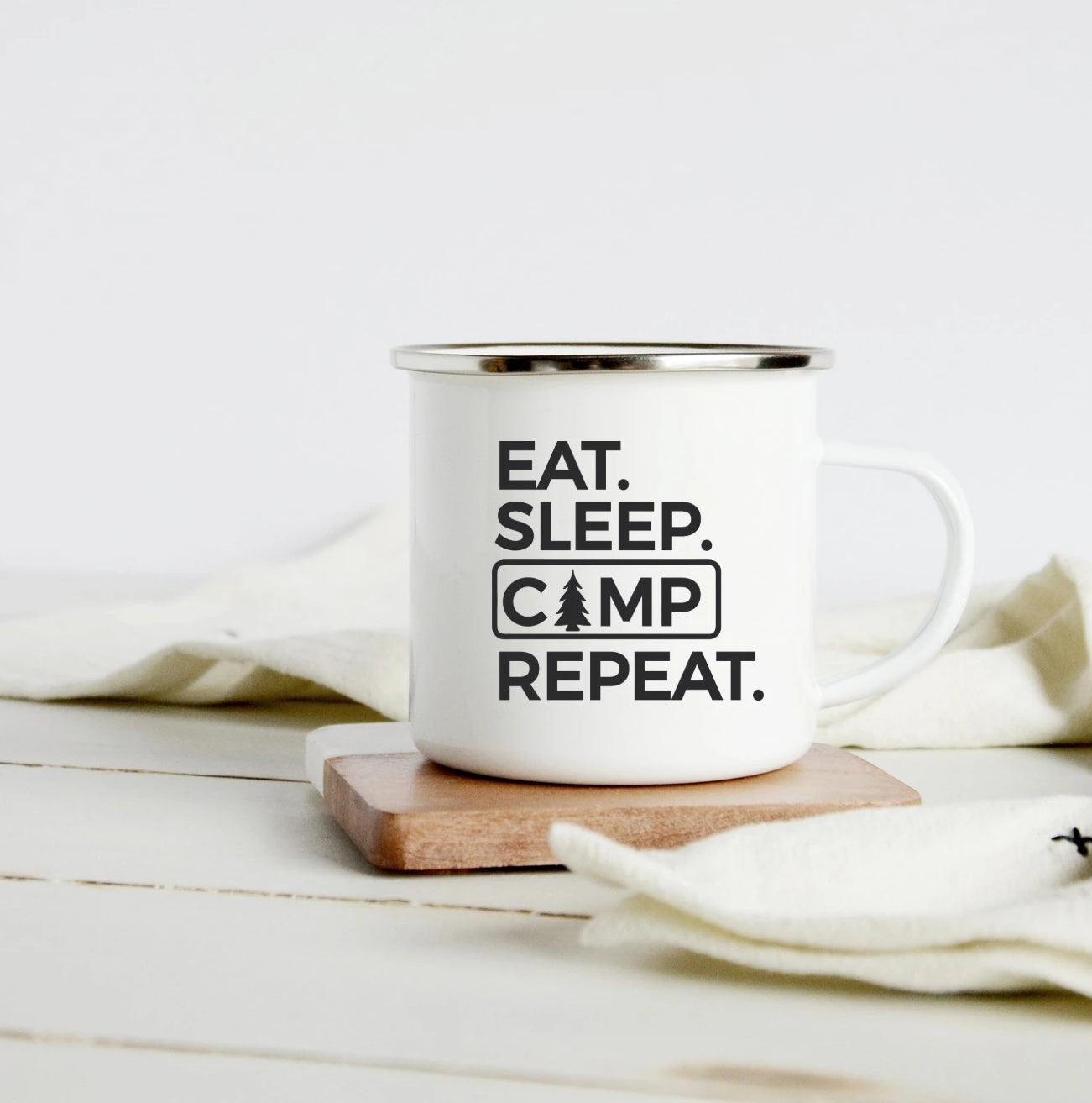 Eat Sleep Camp Repeat 10oz camp mug